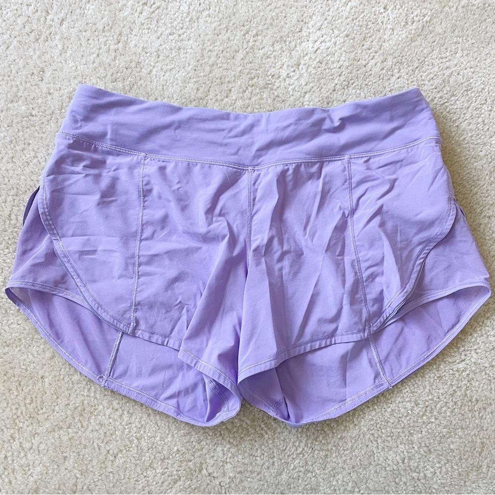 Lululemon Attack the Track Purple Mesh Shorts Size 10